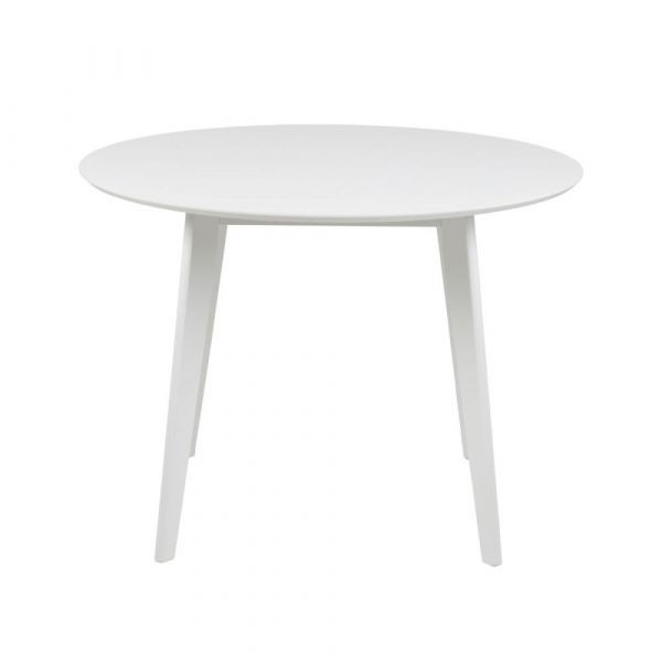 Masă de dining albă din MDF lăcuit Ø105 cm Roxby Actona