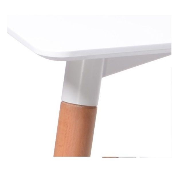 Masa dreptunghiulara, pentru bucatarie / living, blat din MDF, picioare din lemn de fag, 120 x 80 x 73 cm, Grunberg DT4001 (alb)