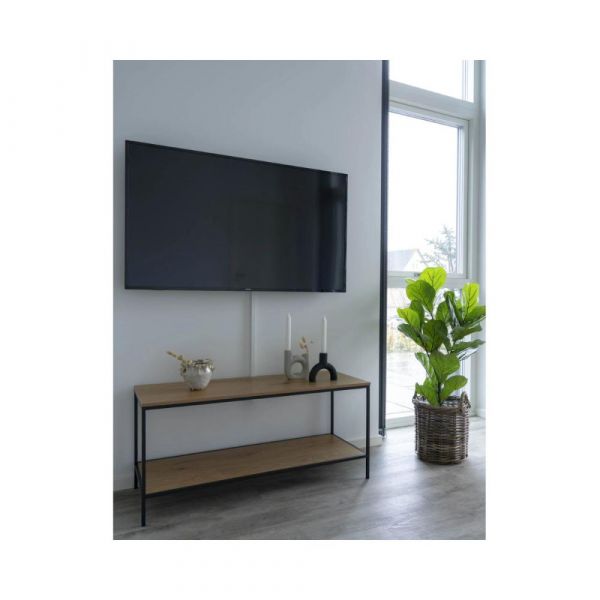 Comoda TV maro/negru din otel si PAL melaminat 100 cm Vita House Nordic