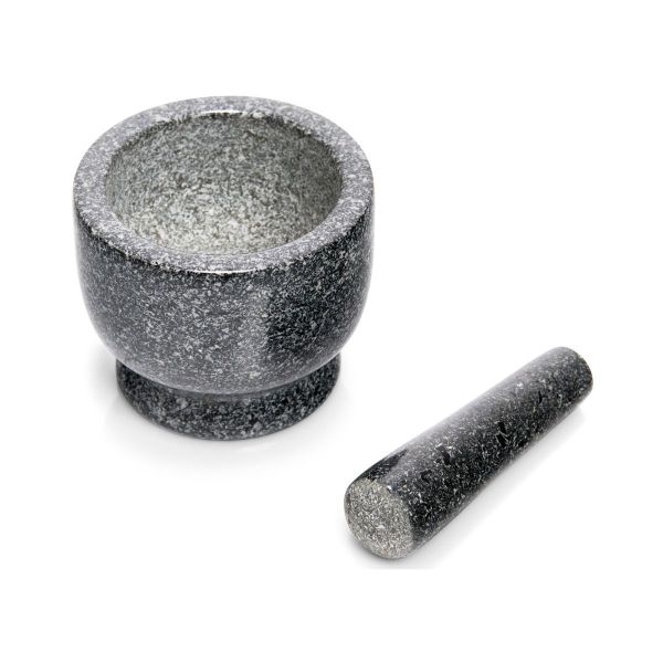 Mojar cu pistil, negru, din granit, Ø12x10, Mortar and pestle Zeller
