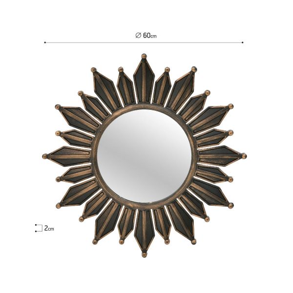 Oglinda auriu antichizat/negru Φ60 cm Inart