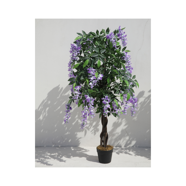 Planta artificiala 120 cm Wisteria lila-alb