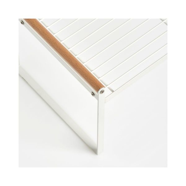 Raft pentru bucatarie, alb, din metal si lemn, 34,5 cm, All-Purpose Rack Zeller