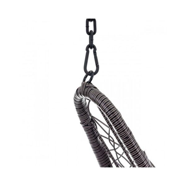 Scaun suspendat, negru, din poliratan, 205 cm, Madera Mirpol