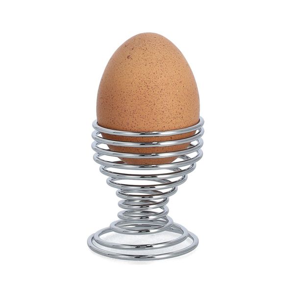 Set 4 suporturi pentru ou, argintii, din metal, Ø5x5,5, Egg Cup Zeller
