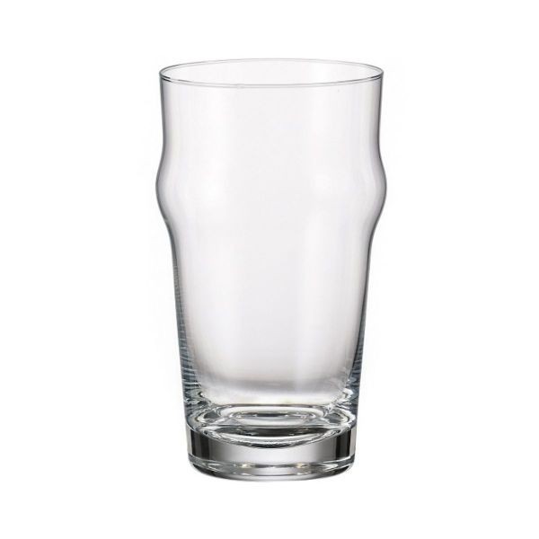Set de 6 pahare pentru bere, transparent, din cristal de Bohemia, 400 ml, Nonic