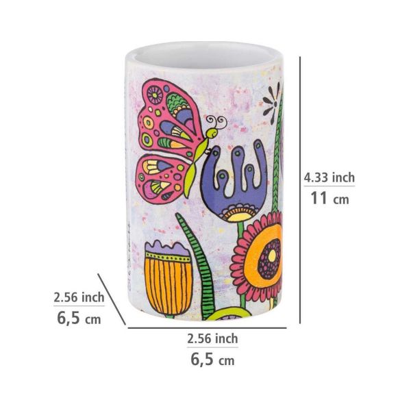 Suport pentru periuta de dinti multicolor din ceramica Full Bloom Rollin Art Wenko