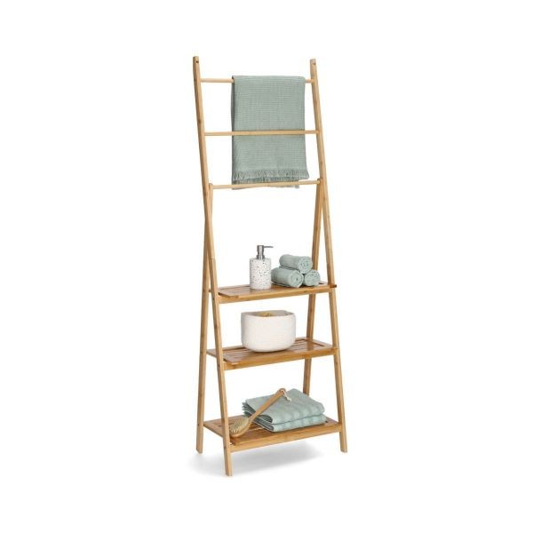 Suport pentru prosoape, maro, din bambus, 153,5 cm, Ladder Rack Zeller