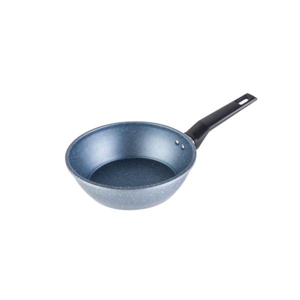 Tigaie wok din aluminiu, interior/exterior placat cu ceramica, 1.60 l, 20 x 6.50 cm, Grunberg GR3206