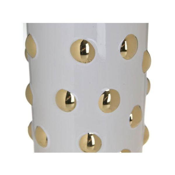 Vaza alb/auriu din ceramica Φ14Χ30 Inart
