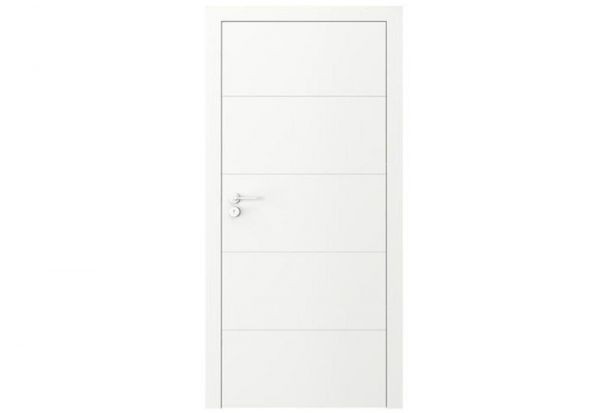 Porta Doors Foaie de ușă vector e, de interior, normă poloneză (h0-2060 mm), 80 cm, alb, finisaj vopsea standard, porta doors