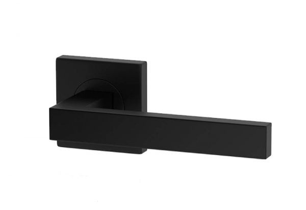 Metal Bud Mâner, ergo eco q, negru mat, cu rozetă cheie, metal bud