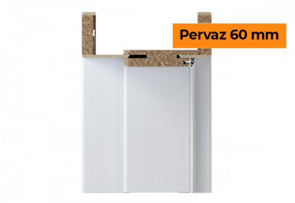 Porta Doors Pană de îmbinare porta system, orizontal h, normă poloneză (h0-2060 mm), 64 mm, pervaz 60 mm, alb, finisaj porta