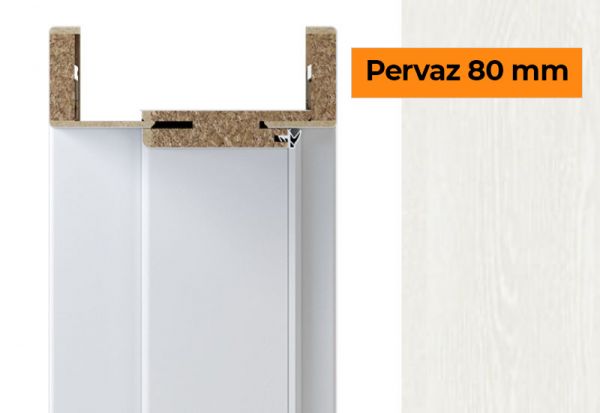 Porta Doors Pană de îmbinare porta system, set vertical, normă poloneză (h0-2060), 64 mm, 80 mm, wenge alb, finisaj sintetic,