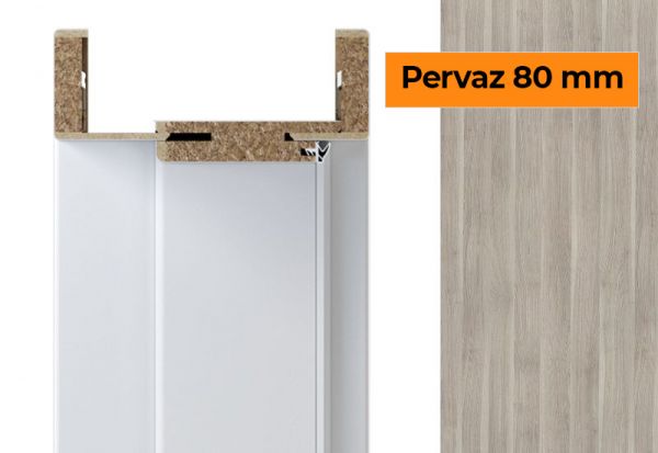 Porta Doors Pană de îmbinare porta system, set verticale, normă poloneză (h0-2060), 64 mm, 80 mm, acacia argintiu, finisaj