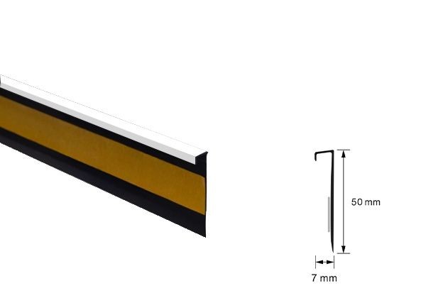 SET Plintă mochetă fără canal cablu, 101 alb, 55x7x2500mm, set prod-com