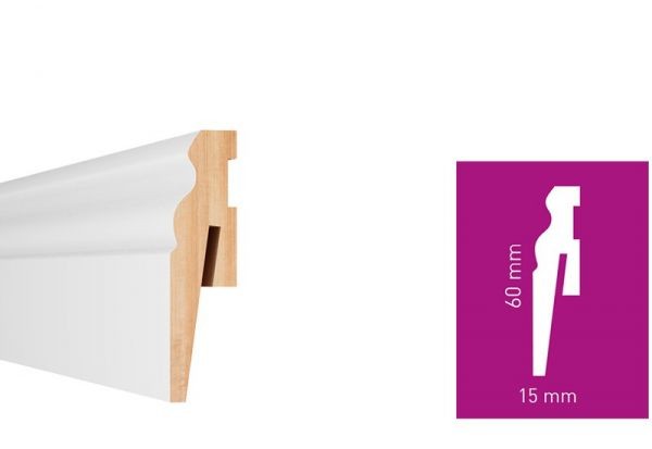 Arbiton Plintă din mdf, 2.42 ml, paint it, mp0601, albă, arbiton