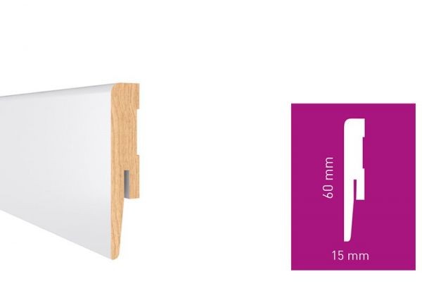 Arbiton Plintă din mdf, 2.42 ml, paint it, mp0602, albă, arbiton
