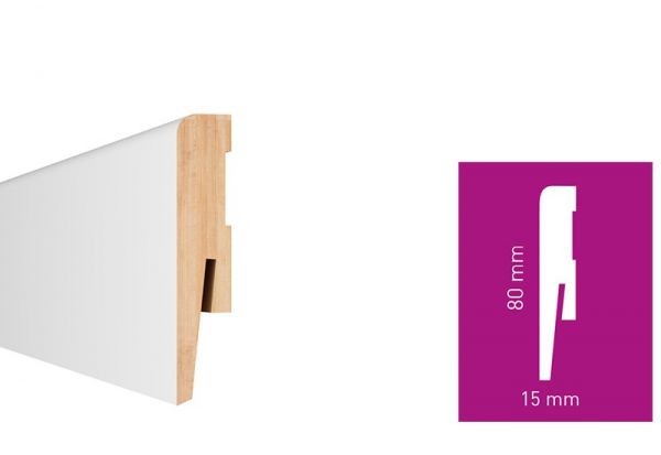 Arbiton Plintă din mdf, 2.42 ml, paint it, mp0801, albă, arbiton