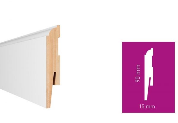 Arbiton Plintă din mdf, 2.42 ml, paint it, mp0901, albă, arbiton
