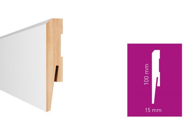 Arbiton Plintă din mdf, 2.42 ml, paint it, mp1001, albă, arbiton
