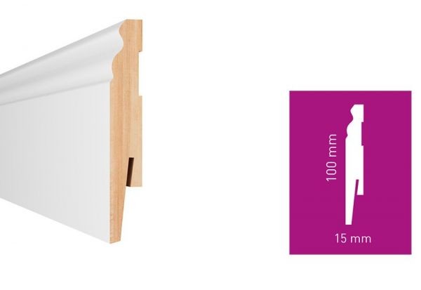 Arbiton Plintă din mdf, 2.42 ml, paint it, mp1003, albă, arbiton