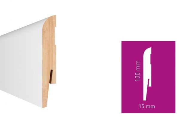 Arbiton Plintă din mdf, 2.42 ml, paint it, mp1004, albă, arbiton