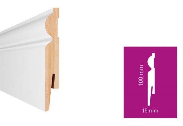 Arbiton Plintă din mdf, 2.42 ml, paint it, mp1101, albă, arbiton