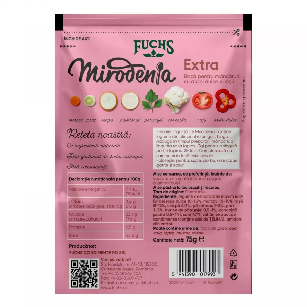 Mirodenia, extra ardei si tomate, 75g