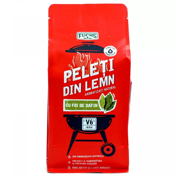 Peleti din lemn aromatizati natural cu Foi de Dafin, V6BBQ by Fuchs, 500g