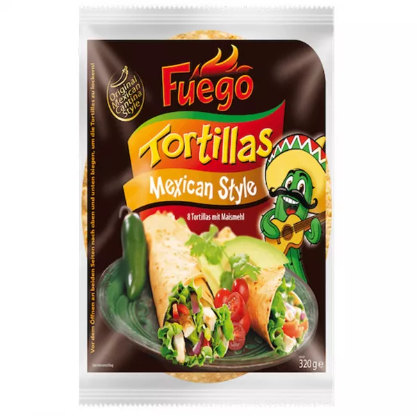 Tortillas Mexican style (8 tortillas), 320g, Fuego