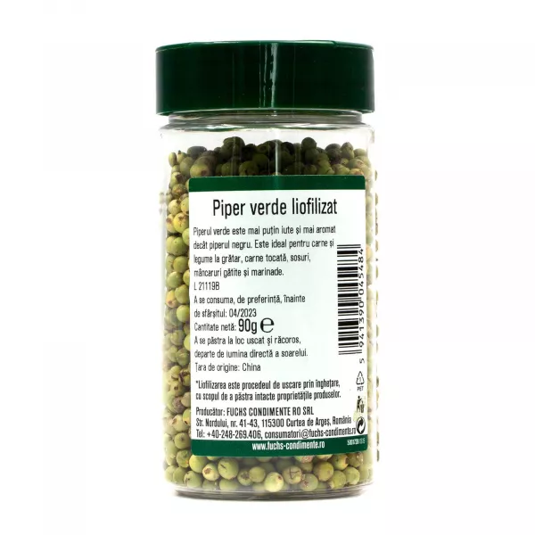 Piper verde boabe liofilizat, borcan 90 g