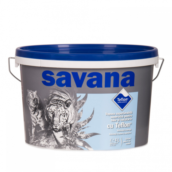 Vopsea Superlavabila Pentru Pentru Interior Savana Teflon Pentru Baie Bucatarie 4 L
