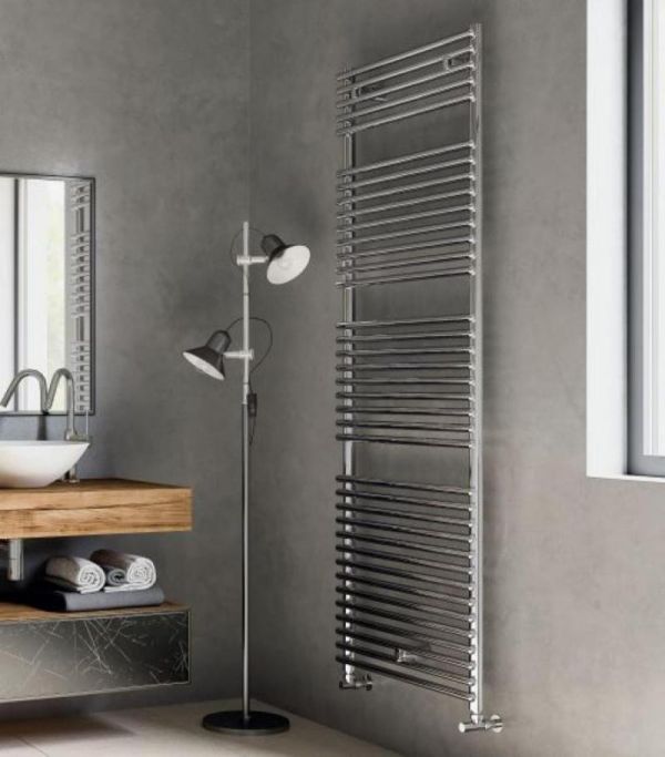 Calorifer (radiator) de baie portprosop, cromat, otel, drept, Lazzarini, Catania, 600x1738mm, 895W