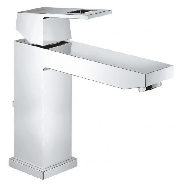 Baterie lavoar, Grohe, Eurocube, cu ventil, crom lucios