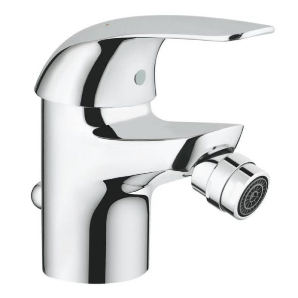 Baterie bideu, Grohe, Euroeco, cu ventil, crom lucios