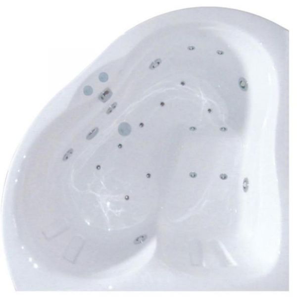 Cada de baie de colt cu hidromasaj, Belform, Ziam, acril, alb, S2, 144x144x75 cm