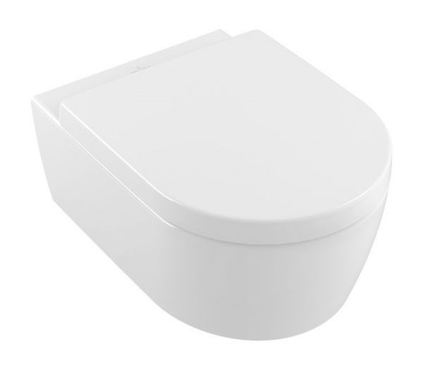 Vas wc suspendat, Villeroy&Boch, Avento, cu capac, alb, 37x53x31.5cm