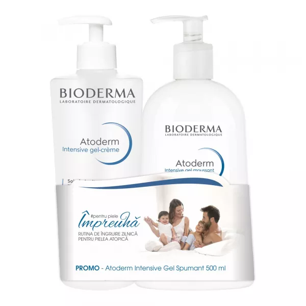 Bioderma Atoderm Intensive gel-crema 500ml + Atoderm Intensive gel spumant 500ml promo