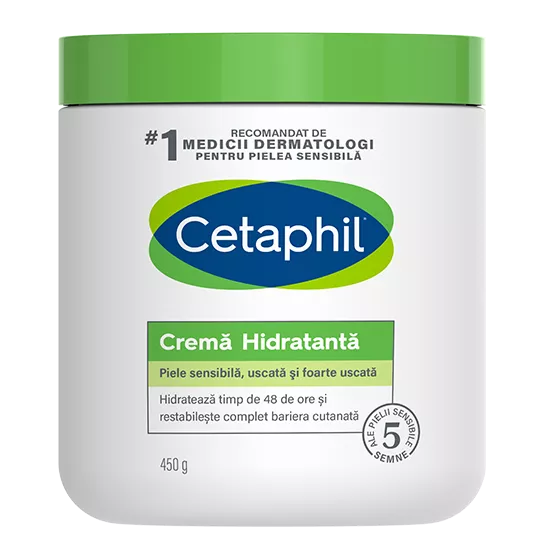 Cetaphil crema hidratanta pentru piele sensibila, uscata si foarte uscata 450g
