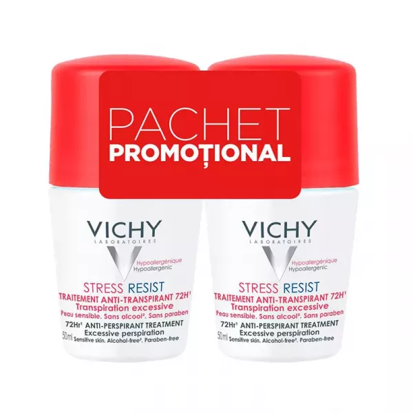 Vichy Deo bi-pack roll-on Stress Resist antiderspirant eficacitate 72h, 2x50ml