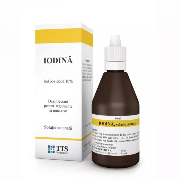 Iodina 10% solutie cutanata 60ml (Tis)