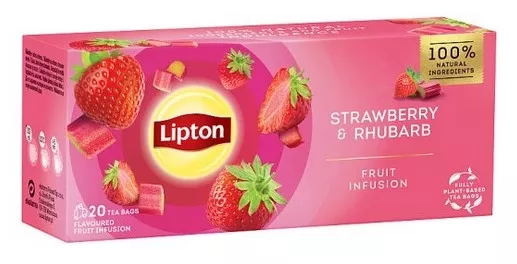 Lipton ceai de fructe (capsuni si rubarba) 20 plicuri
