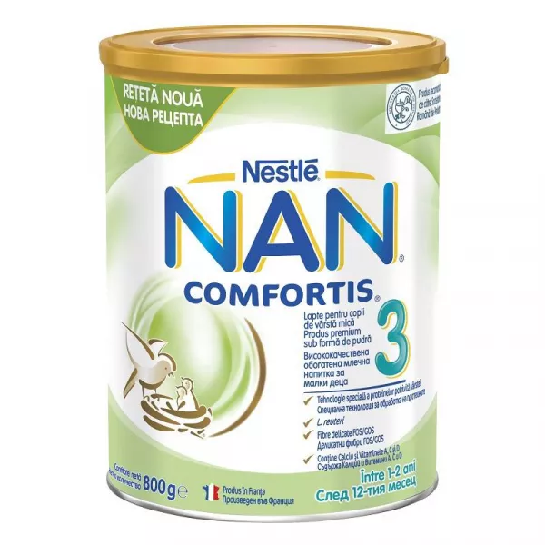 Nestle Nan 3 Confortis lapte praf, 1-2ani 800g