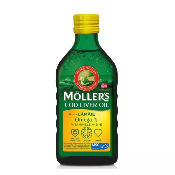 Moller's Cod liver oil Omega-3 lamaie 250ml