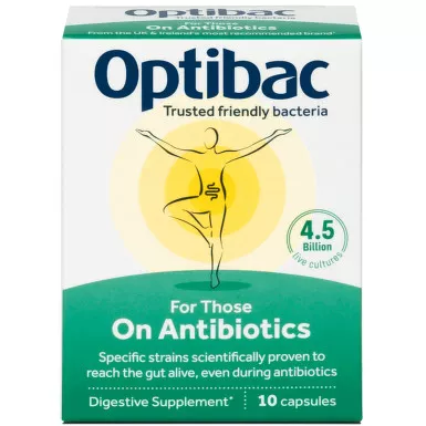 Optibac pentru tratament cu antibiotice x 10 capsule