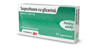 Supozitoare cu glicerină adulți, 12 supozitoare, Antibiotice SA