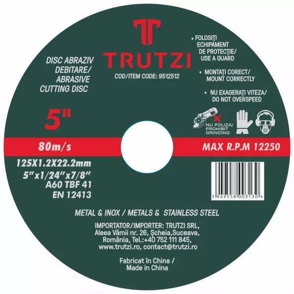 Discuri și freze 9512512 DISC ABRAZIV DEBITARE METAL 125X1.
