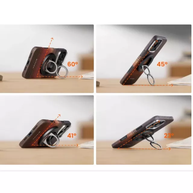 Suport inel Pitaka MagEZ Grip 3, Compatibil cu MagSafe, Negr