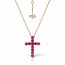 Cruce Opera Deus Medie din aur roz 18K cu diamante si rubine